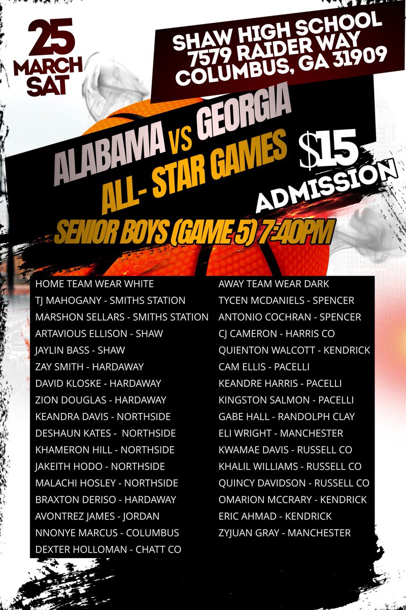 CountyHoopz's tweet photo. 🏀Congrats to the following Harris County HS Tigers on being selected to participate in the Alabama vs. Georgia All-Star Basketball Game. #CountyWay @RecruitGAHoops
Lady Tigers:
Janiya Broome
Shamarri Smith
Allana Coulter
Tigers:
CJ Cameron
Ty’Shawn Davis
Zy Gates https://t.co/YklbWGacAq
