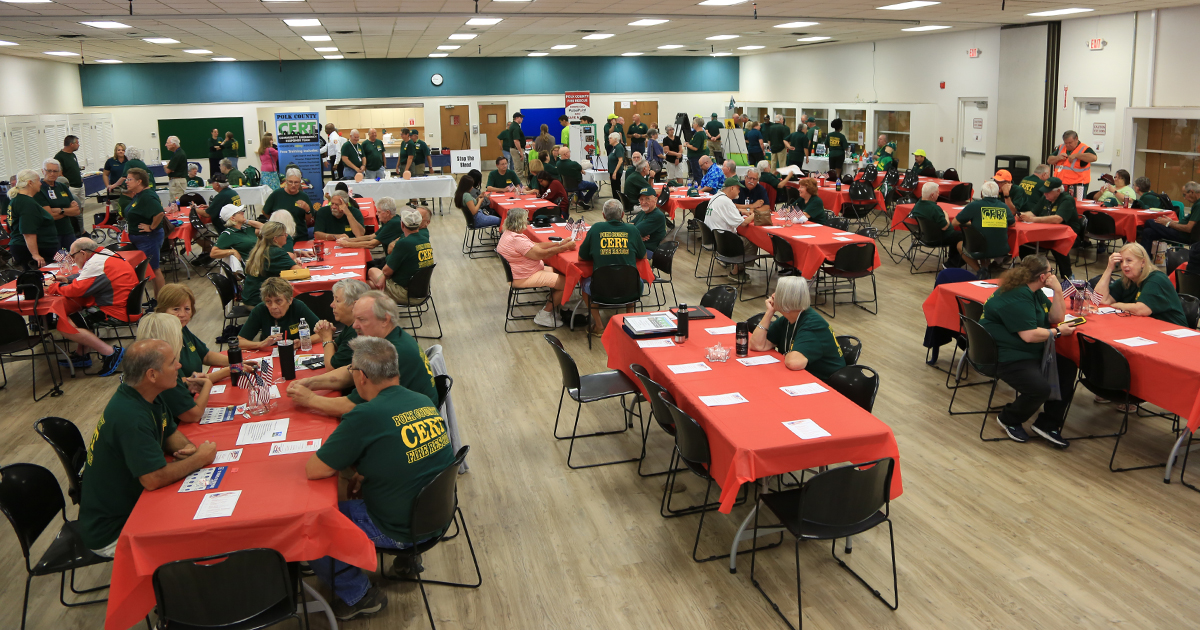 PolkFire's tweet photo. Last weekend, #PCFR Community Emergency Response Team (CERT) members held their Annual Awards Banquet in Bartow, FL. Congrats to our outstanding CERT members & thank you for all you do for our community! #PolkCountyFireRescue #PolkCountyFL #CommunityEmergencyResponseTeam #CERT https://t.co/bBKd4a4gF1