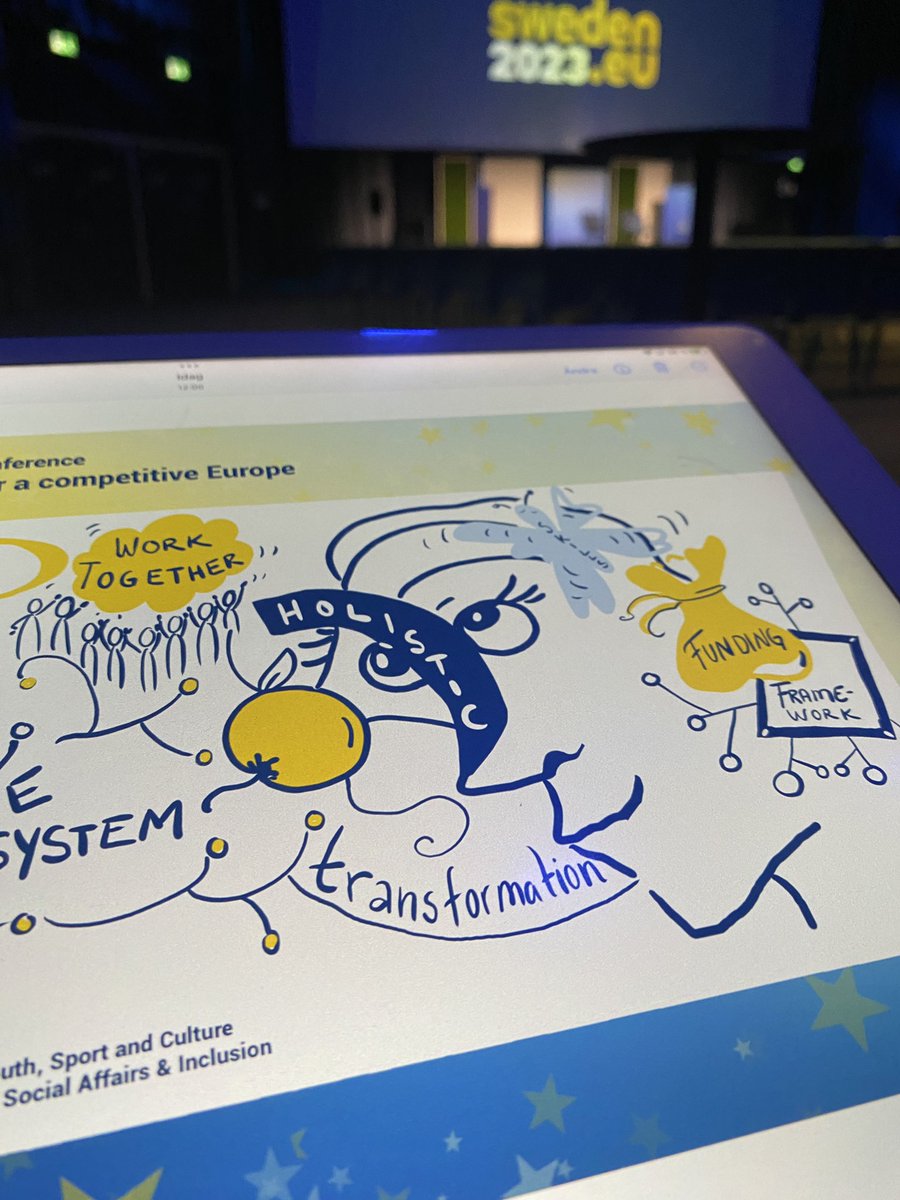 fridaRit's tweet photo. A great honor to do graphic recording for the Ministry of Education and Research /
Regeringskansliet, Utbildningsdepartementet 
🇪🇺The Swedish Presidency Educational Conference:
Skills for the green transition - for a competitive Europe. 

#graphicrecording
#educonf23
#EU2023SE https://t.co/8lfhosJ0DA