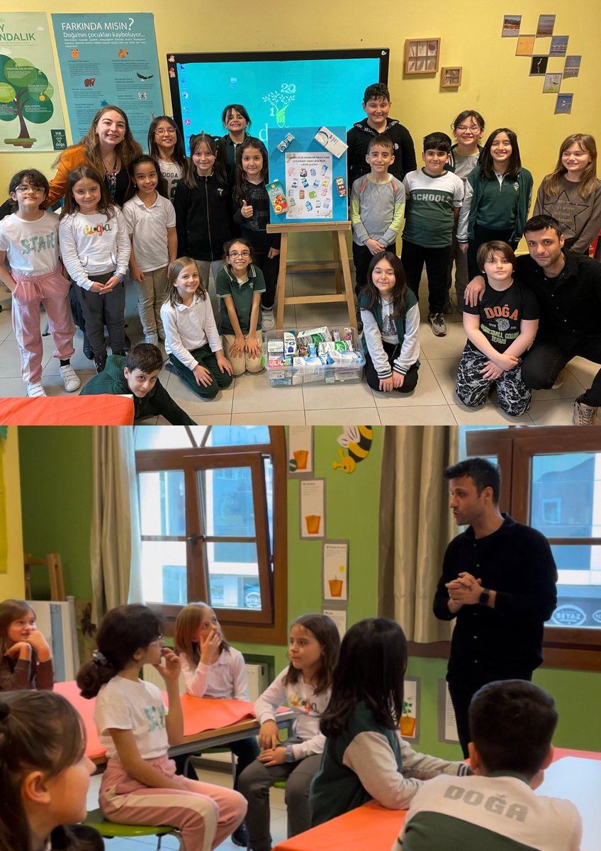 DOGA_BASAKSEHIR's tweet photo. İlkokul ve Ortaokul Öğrenci Birliği, Ekoloji ve Rehberlik iş birliği ile Çöpler Çalıştayı için kampüsümüz geri dönüşüm materyali: kompozit atık♻️🤝🏻@yasemintncaykli @isil_pisirir @eminehzt @utkanwonderland @binnuradiguzel @mervecengeloglu @MerveTopcuoglu @gulsenakssu @busra_aparan https://t.co/3oA1J02rib