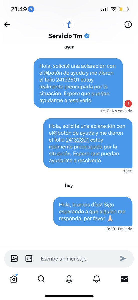 TanEzquerro's tweet photo. @Ticketmaster_Me @ServicioTM llevo 2 días, hoy serán 3 tratando de que me atiendan por MD, WhatsApp, botón de ayuda dentro de la compra y por mail; debido a una compra 2x1 que está mal y nadie responde. Me urge arreglar esta situación. Podrían contestarme, por favor? @GIJanne https://t.co/dzmjbZYuzu