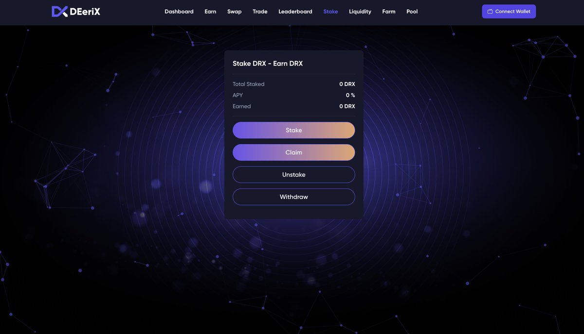 🚀 $DRX Staking is NOW LIVE! 

💰 Stake your $DRX and start earning rewards today!

🔗 Get started with staking now: app.deerix.io/staking/

#DEeriX $DRX #CoreChain #RealYield #LeverageTrading <a href="/Coredao_Org/">Core DAO 🔶</a>