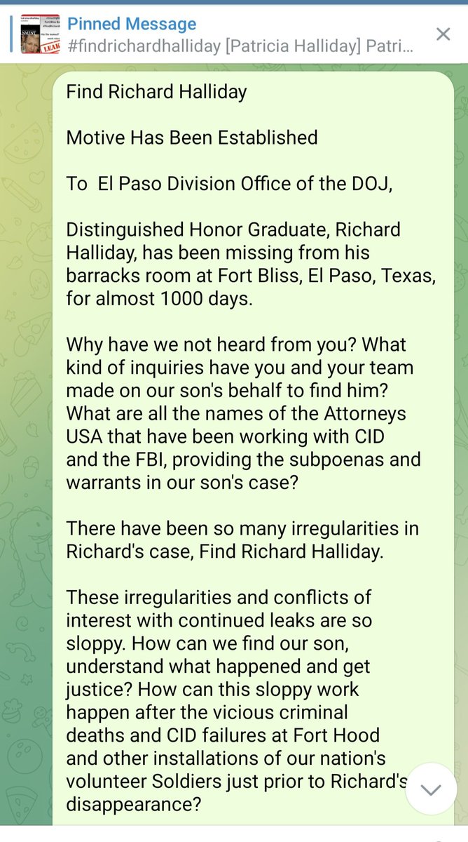 USArmy_FtBliss's tweet photo. #Findrichardhalliday #whistleblower #missingSoldier https://t.co/S20ZyFUjkA