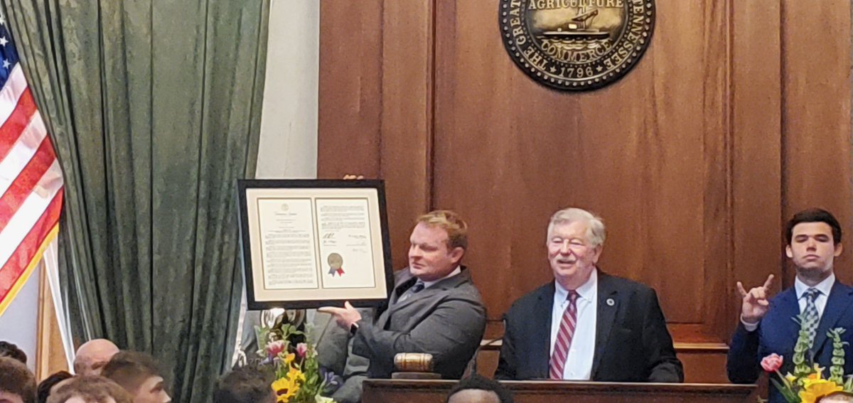 MaverickAD1's tweet photo. @ACMav4Life in Nashville today recognized on the Tennessee House and Senate floor by @TNHouseReps @tnsenate #MAVERICKMA23DE https://t.co/uEdMJUABP5