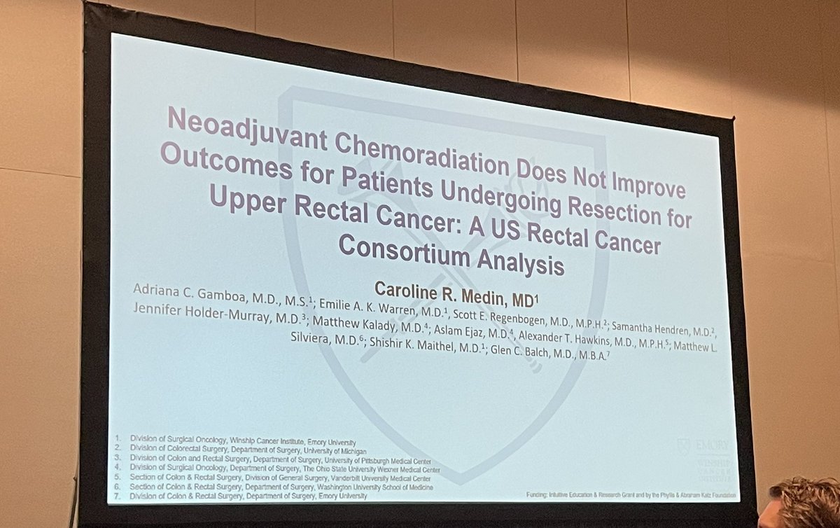 Rachel M Lee (@rmleemd) on Twitter photo Excellent and thought provoking talk by Dr. Callie Medin <a href="/calliemedin/">Callie Goel, MD, MSc</a> questioning the need for neoadjuvant chemoXRT for upper rectal cancer #SSO2023 Excellent and thought provoking talk by Dr. Callie Medin <a href="/calliemedin/">Callie Goel, MD, MSc</a> questioning the need for neoadjuvant chemoXRT for upper rectal cancer #SSO2023