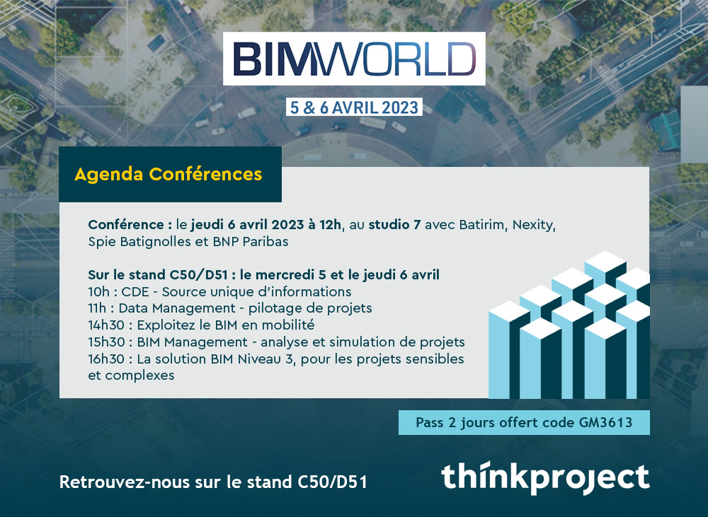 kairnial's tweet photo. [@bim_world ] Découvrez en exclusivité le programme de nos conférences @thinkproject_ 🎙

🎙Conférence : le jeudi 6 avril 2023 à 12h, au studio 7 avec BATIRIM, @nexity , @Spiebatignolles  et @BNPParibas
📍Sur le stand C50/D51: le mercredi 5 et le jeudi 6 avril
de 10h à 17h30 https://t.co/Xx9es2QWeM