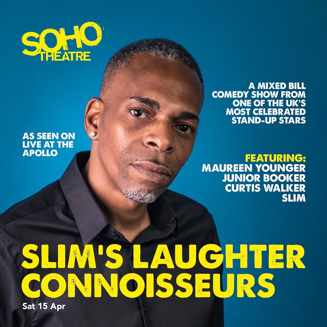 My LAUGHTER CONNOISSEURS comedy night is back & being held @ the SOHO THEATRE on SATURDAY 15th APRIL with: @curtiswalkercomedian @maureenyounger @juniorbooker plus myself as your host, ensuring an evening of belly laughter. Tickets from the Soho Theatre, Link also in my bio.