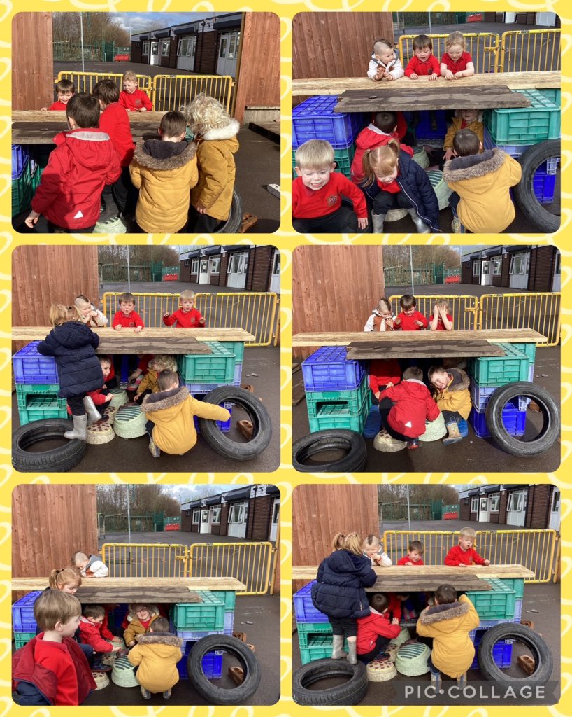 AshKnotty's tweet photo. We have had a busy day in nursery building dens outside and practising our positional language using bears in maths. 
#diddymaths
#diddybuilders 
#eyfs https://t.co/HfBlSgyEVt