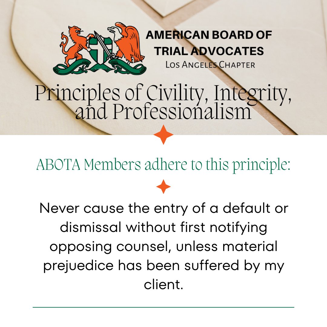 la_abota's tweet photo. #civility #integrity #professionalism #lawyers Learn more: https://t.co/wsyuVoepq4 https://t.co/UWMHzihlu5