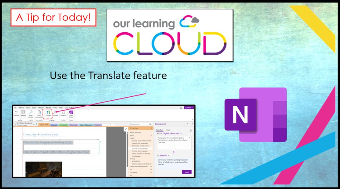 Stephen Sanderson (@olc_exec) on Twitter photo RT OLCloud_Edu: 🌟 A Tip for Today 🌟
🌍Schools are diverse places to work - the 'Translate' feature in <a href="/msonenote/">Microsoft OneNote</a> 💪🏻 empowers 💪🏻 all learners to be their best and promotes true inclusivity
#OLC_TFT shows you how ✅ RT OLCloud_Edu: 🌟 A Tip for Today 🌟
🌍Schools are diverse places to work - the 'Translate' feature in <a href="/msonenote/">Microsoft OneNote</a> 💪🏻 empowers 💪🏻 all learners to be their best and promotes true inclusivity
#OLC_TFT shows you how ✅