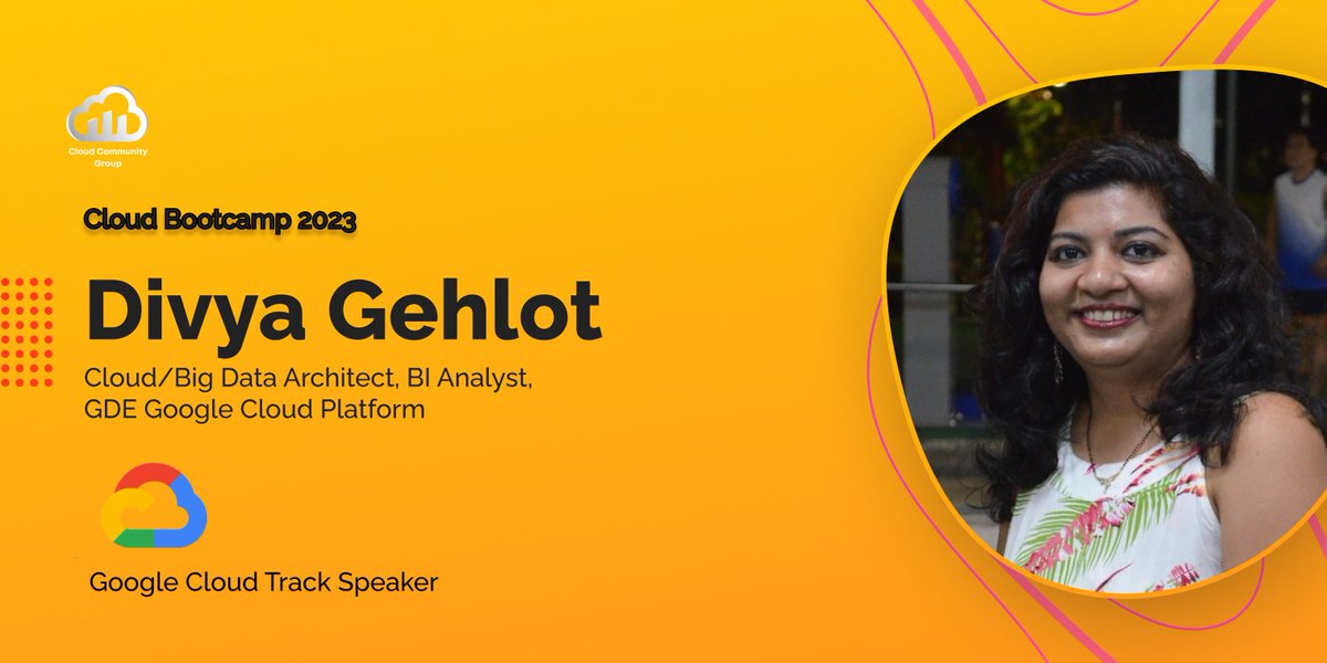 thecloudfolk's tweet photo. Here's the sixth #speaker for Cloud Bootcamp 2023!☁️

Divya Gehlot has a double Masters 😍. She is an accomplished #bigdata and Cloud Solutions #architect 🛠. She is also a Google Developer Expert for #gcp 

#bootcamp #learning #cloud #azure #gcp #aws #students https://t.co/MfS0LnQLAe