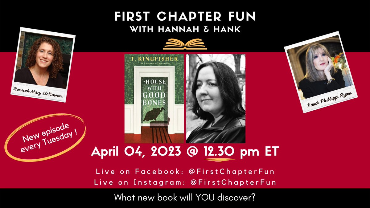 TorNightfire's tweet photo. Join T. Kingfisher @UrsulaV LIVE on April 4, 2023 at 12.30pm ET with @HankPRyan and @HannahMMcKinnon from #firstchapterfun for a read-along of the first chapter from A House With Good Bones 🏠🦷
Register to FB Group: https://t.co/IglguIh6Qx
Pre-order: https://t.co/VZjPQ76xCs https://t.co/AofseENyBn