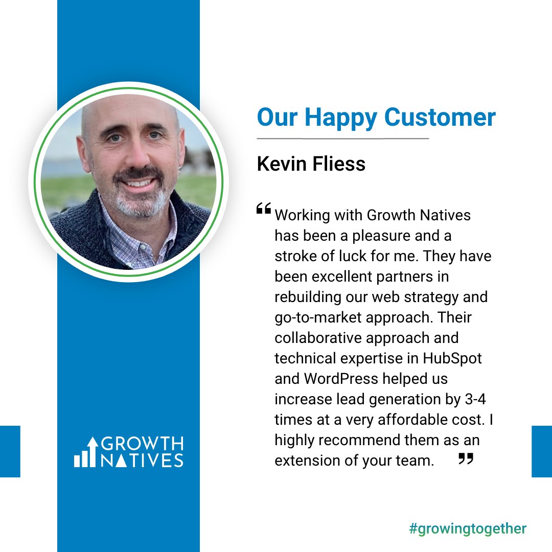We are thrilled to hear from our valued client Kevin Fliess, CMO at Altum, who shares his positive experience working with us. At Growth Natives, we strive to exceed our clients' expectations by delivering exceptional services and solutions that help them achieve their goals.