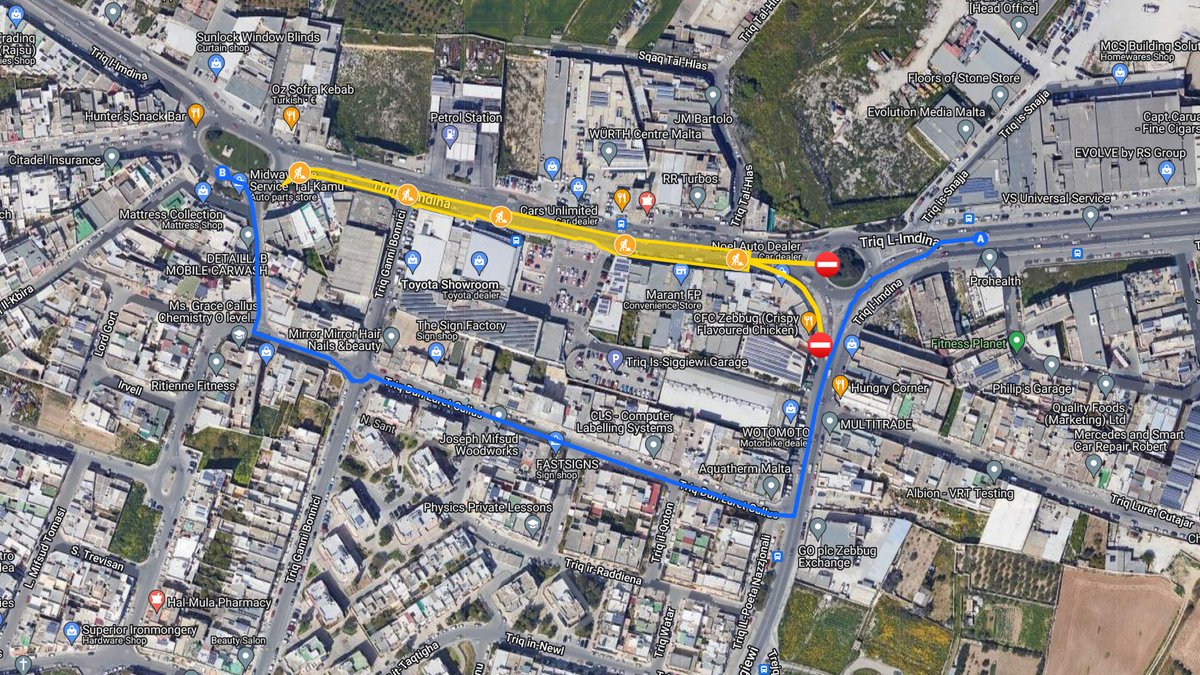 InfraMalta's tweet photo. 🚧 Tomorrow #night (#Friday 24 Mar 23) 7pm-7am, nb carriageway of Mdina Rd dir. #Qormi to #Zebbug, ⛔ will be closed for resurfacing works. ⚠️ Follow div. signs &amp; use alt. route through adjacent service road towards Dun Luret Callus Street, Zebbug.

🗺️https://t.co/Dseyb0Ygh8 https://t.co/489Asp6vfr
