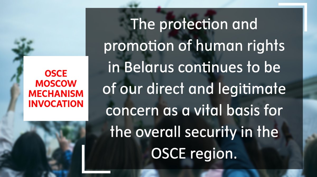 Today, the UK was part of 38 participating states in the @OSCE to invoke the #MoscowMechanism to establish an independent expert mission to examine credible reports of human rights abuses and violations in #Belarus. Read the full joint statement here: gov.uk/government/spe…