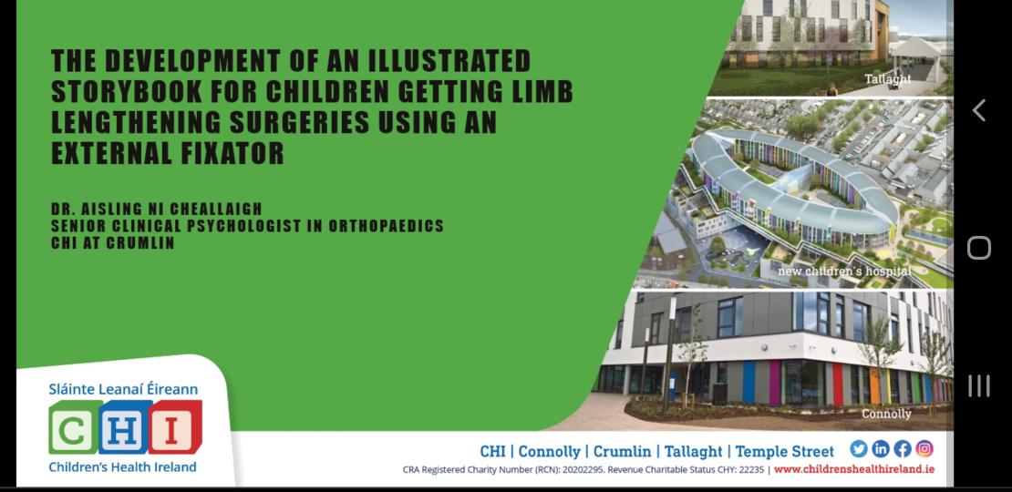 dr_aisling's tweet photo. Delighted to have been invited to speak at the British Limb Reconstruction conference today.  It was a great oportunity to share insights into the psychological needs of children getting an external fixator. My pal Bobby made his debut and he can't wait to share his story soon 🤗 https://t.co/8SVnEwY8vS