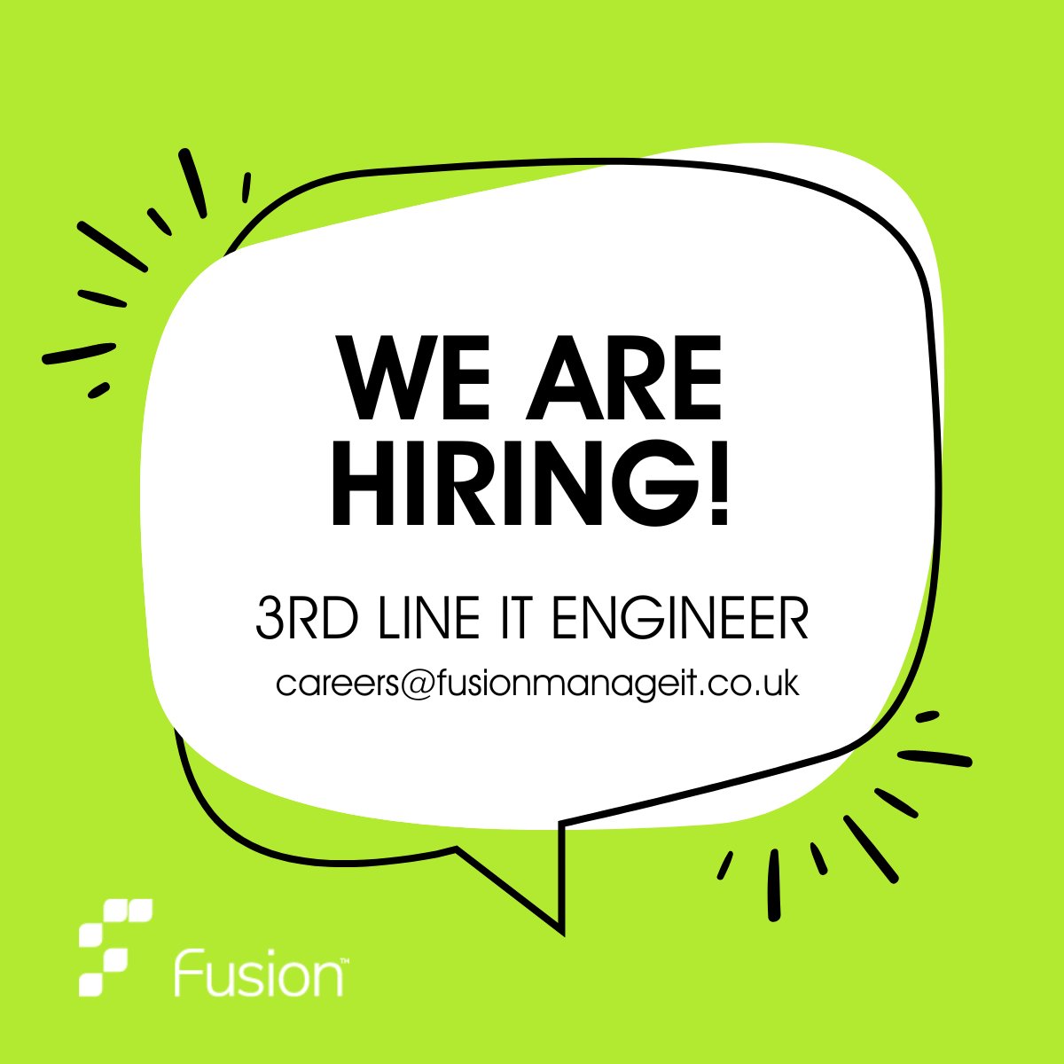 Technically proficient. Experienced. Knowledgeable. Sound like you?

We’re seeking a 3rd line IT engineer to welcome into the fold at our Brighouse HQ — responsible for troubleshooting, resolving, and managing more complex tickets to bolster our helpdesk.

fusionmanageit.co.uk/careers-2/