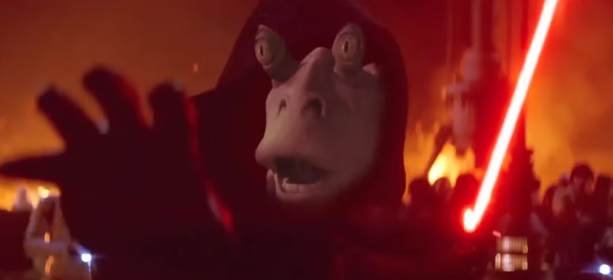 BadDadMatt's tweet photo. @SamOnTV Ahmed Best unfairly got the shaft from some SW fans because of his motion capture performance. Other SW fans tried to retcon Jar Jar was actually a dark Sith Lord. To see Ahmed portraying an JEDI in the latest ep of Mando, rescuing Grogu was a full circle moment. #MTFBWY https://t.co/7KftibqbDL