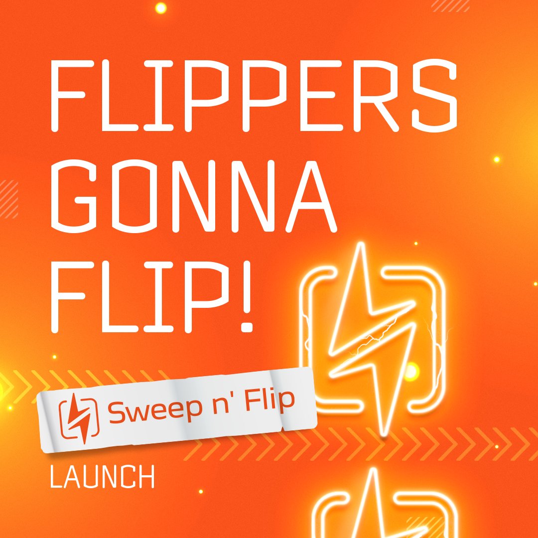 The best of NFT liquidity and maximum simple usability. ⚡️

🎉 Celebrate the launch of Sweep N' Flip! 
🎁 Beta version available now: sweepnflip.io

🎉 Join the launch party in English, tomorrow at 10pm UTC: discord.gg/NccfRtH9

#NFTMarketplace #NFTFlip
