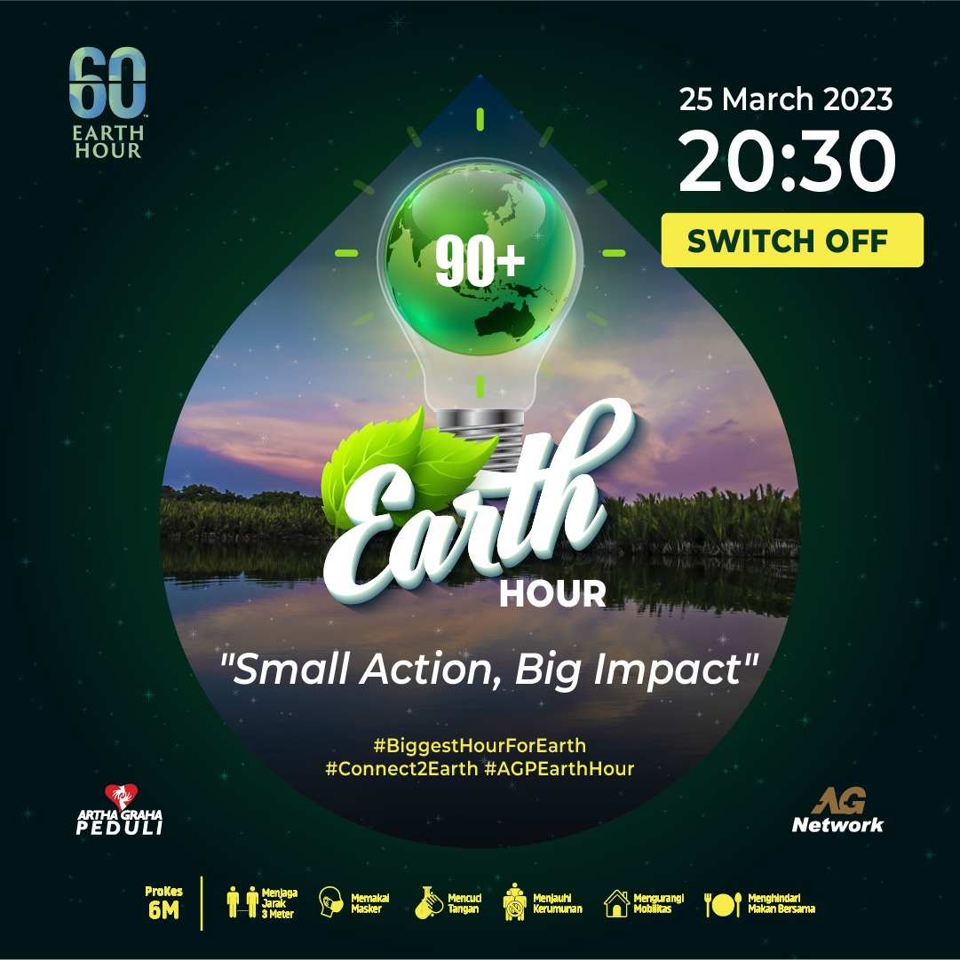 Small action, big impact 
#earthhour #AGPEarthHour #connect2earth #1JamUntukBumi #iniAksiku #agpearthhour2023 #switchoff2023 #TimeOutForNature