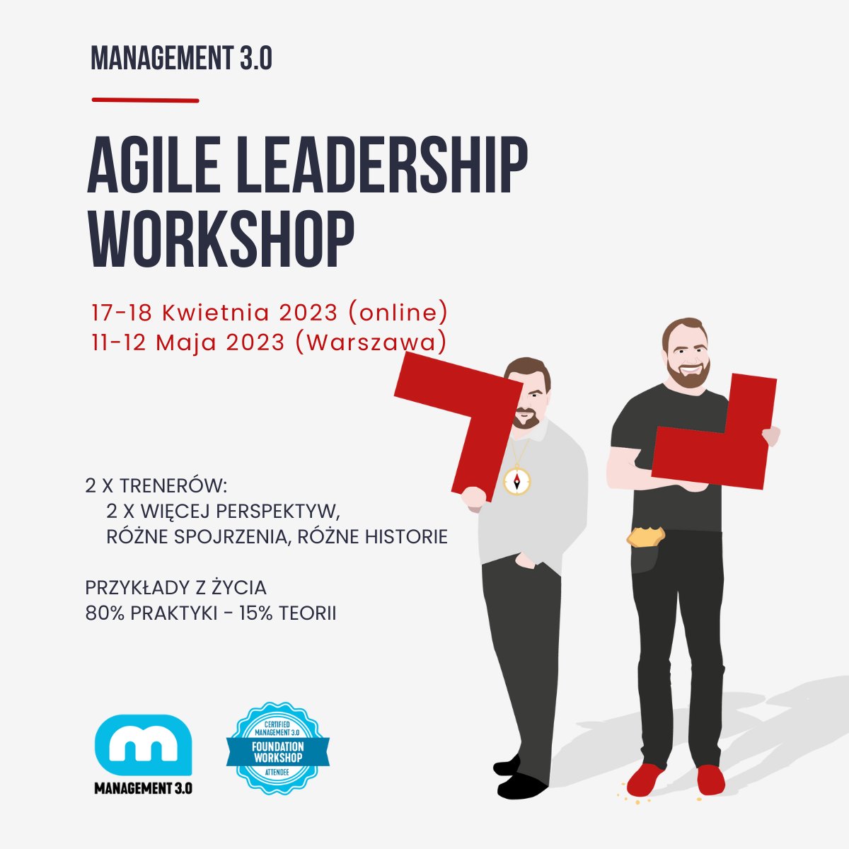 Warsztat Management 3.0 - Agile Leadership. Kwiecień (online), Maj (stacjonarnie/Warszawa). Serdecznie zapraszamy! rebelsi.pl/szkolenia/?utm…