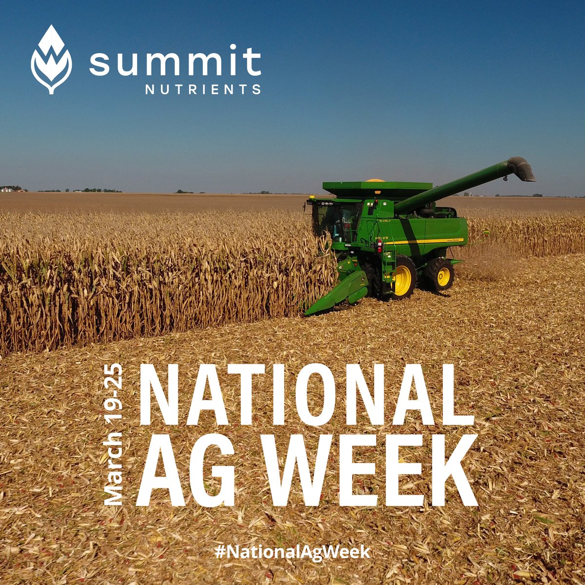 SummitNutrients's tweet photo. During #NationalAgWeek we celebrate U.S. agriculture and the farmers who contribute daily to agricultural production. From growing crops to stewarding the land, we know it's a hard job - and we thank you for making the world a better place. https://t.co/sFvBHVUN7P