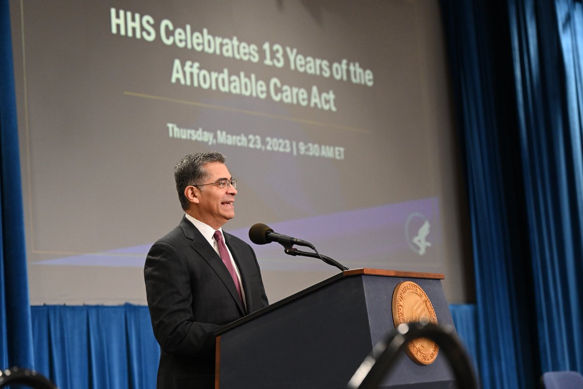 13 years later – this is Obamacare. On the 13th Anniversary we say ‘thank you’ <a href="/BarackObama/">Barack Obama</a>. Today, Obamacare can take credit for over 40M having health care access &amp; 16.4M through the Marketplaces. We’re not done, we’re going to keep going.

–<a href="/SecBecerra/">Secretary Xavier Becerra</a> on #ACA 13th Anniversary