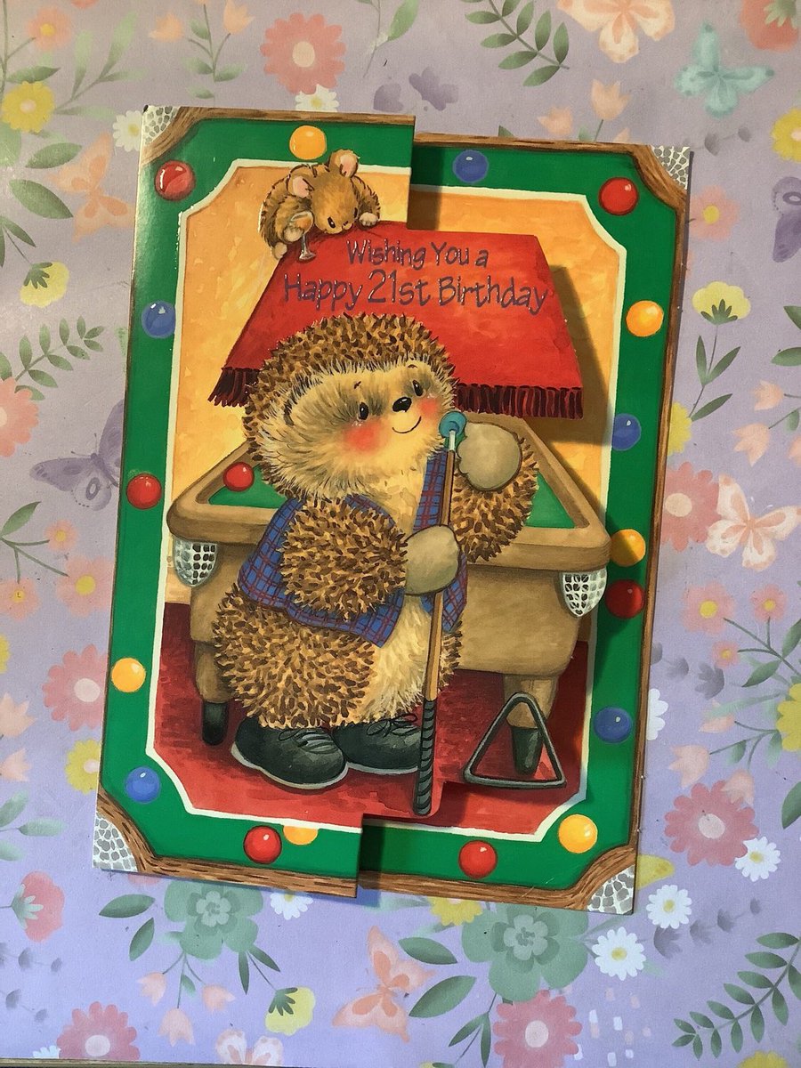WatsonsVintage's tweet photo. NEW LISTING I only have ONE of these ADORABLE #21stBirthday Cards available in my #etsyshop : RARE #Vintage Circa #1990s 'Wishing You a Happy 21st Birthday' Card Cute Hedgehog Playing Snooker Design Snooker Player/Lover Card https://t.co/HhCr5E8Y5v #HedgehogDesign #SnookerFan https://t.co/8GBBjZcaGf