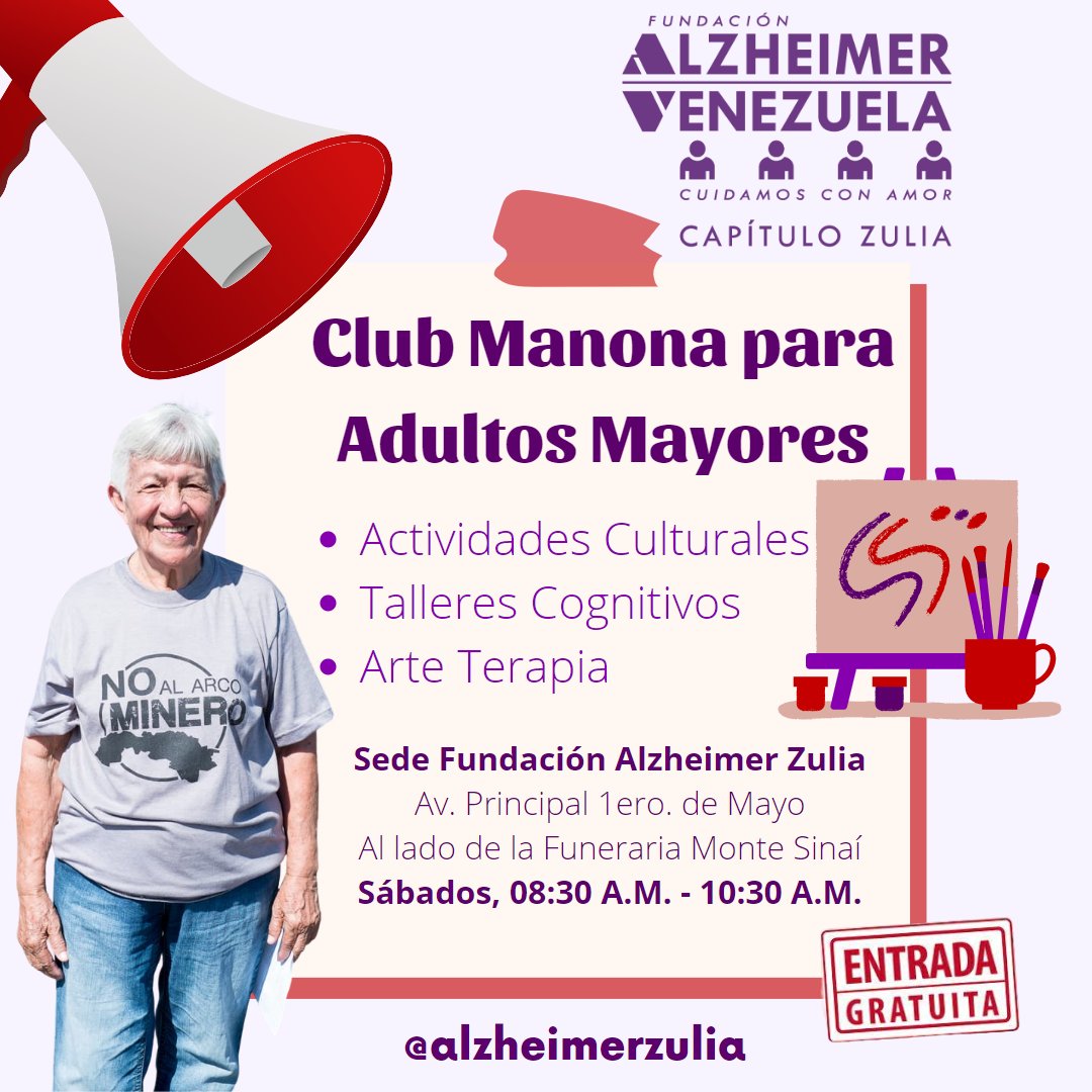 Asiste a nuestro Club de Adultos Mayores de la Fundación Alzheimer, entrada totalmente gratuita.

Protege y fortalece tus funciones cognitivas, y salud mental.