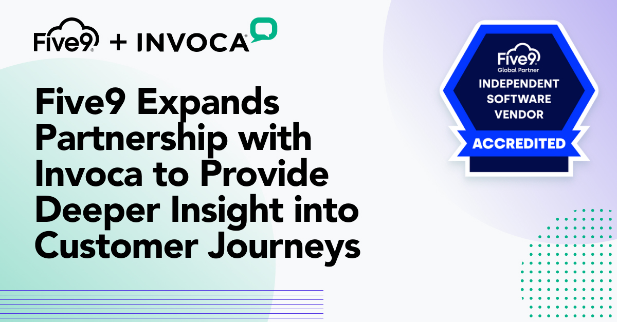 Invoca's tweet photo. Today, @Five9 and Invoca announced an expanded strategic partnership delivering a joint solution that brings the contact center and the marketing teams closer together to enable more “fluid” CX

Read the press release: https://t.co/Iev6VqiDdM

#contactcenter #CX #Five9 #Invoca https://t.co/OuITjp0S4D