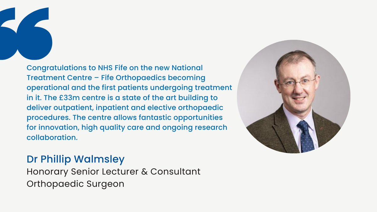 School of Medicine on Twitter "Congratulations to nhsfife on opening the Fife Orthopaedics