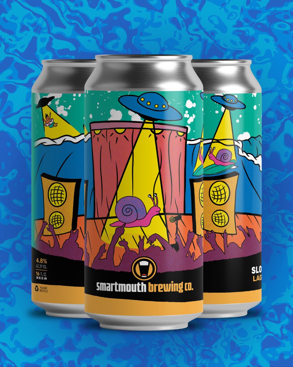 supercompstudio's tweet photo. We got to design this beer label for Something In The Water. Sip on some Smartmouth SLO-FI 😎
@smartmouthbeer @sitw 
#beer #nfk https://t.co/USx7Fg47IQ