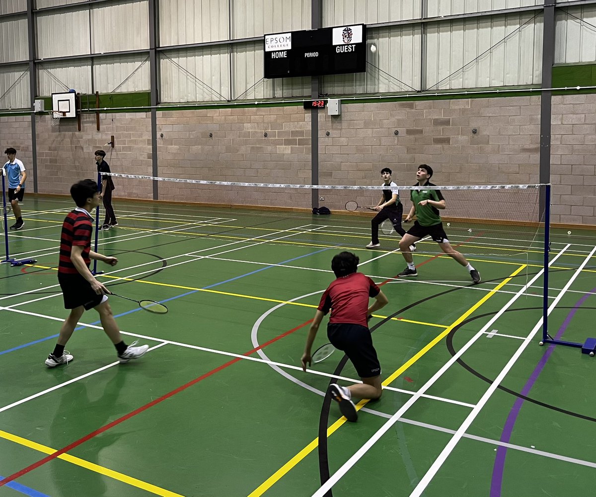 EpsomC_Carr's tweet photo. Another trophy for the green and blacks!! 🏆 House badminton this time, brought home by the unflappable Daniel and Dylan. https://t.co/hM879DVGQd