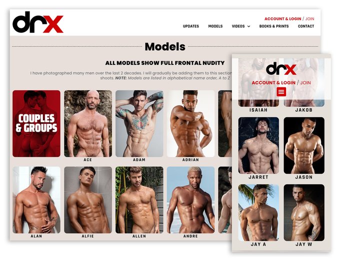 Some design changes to my DRX site... Model page should look better (and load faster) on mobile / https://t