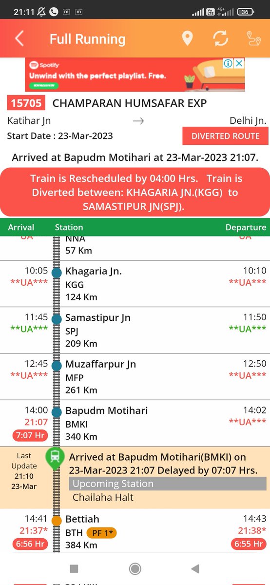 Deepak8586's tweet photo. 15705 Humsafar  Katihar Delhi Exp dated 23.03.2023 delayed by more than 7 HR .@RailMinIndia @RailwaySeva @AshwiniVaishnaw @PMOIndia https://t.co/OugU7X2EB5