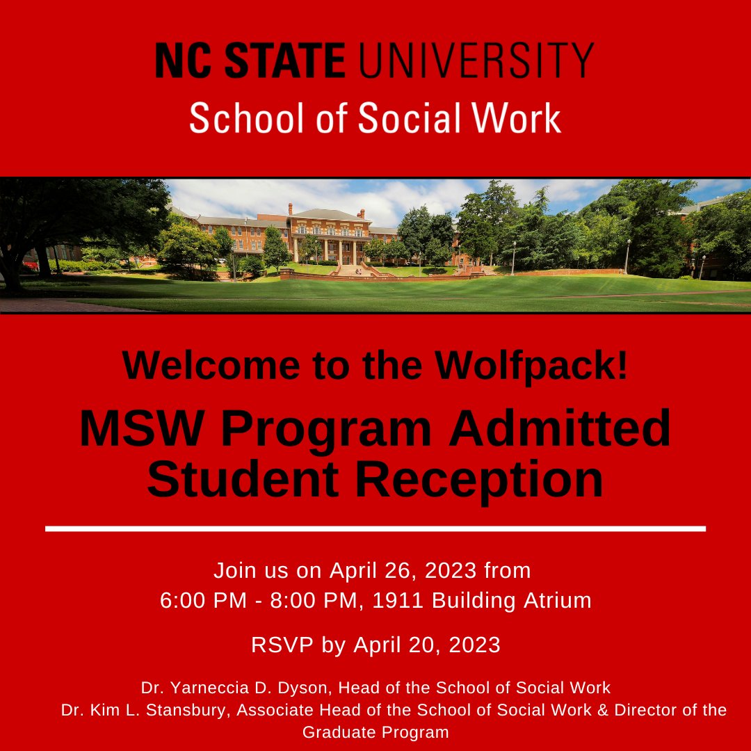 NCStateSW's tweet photo. Our School is excited to be welcoming and celebrating our new MSW cohort for 2023! 🥳

#ncstate #wolfpack #SWMonth2023 https://t.co/voyUcIbejQ