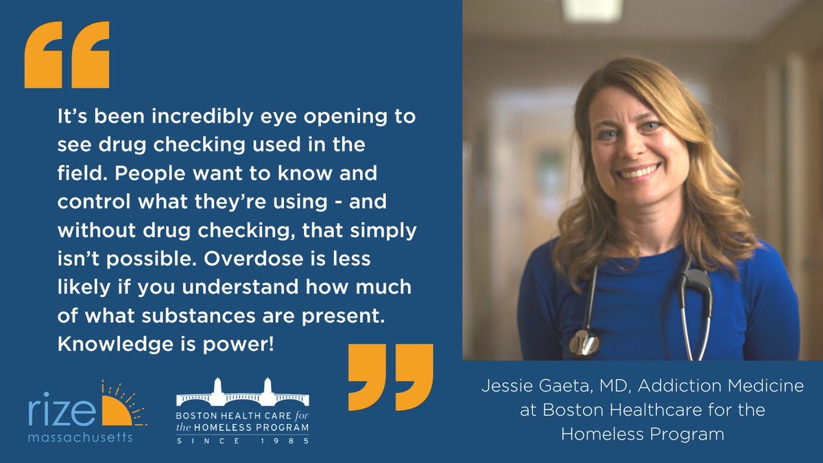 RIZEMass's tweet photo. Ahead of International #DrugCheckingDay on March 31, we're raising awareness of this lifesaving intervention and form of #harmreduction that promotes safer drug use. To echo Dr. @JessieGaeta at @BHCHP, "Knowledge is power!" Learn more >> https://t.co/dzNhO6QQDo https://t.co/vkqFVsYnCo