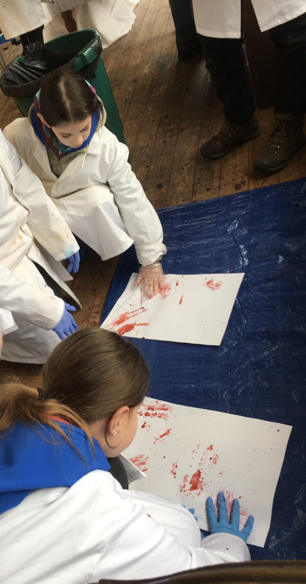 1stGrange's tweet photo. Last weekend we took some guides to solve a crime using lots of different CSI techniques #GirlsInStem Below they are learning about blood spatter. https://t.co/5DkbmvboS1