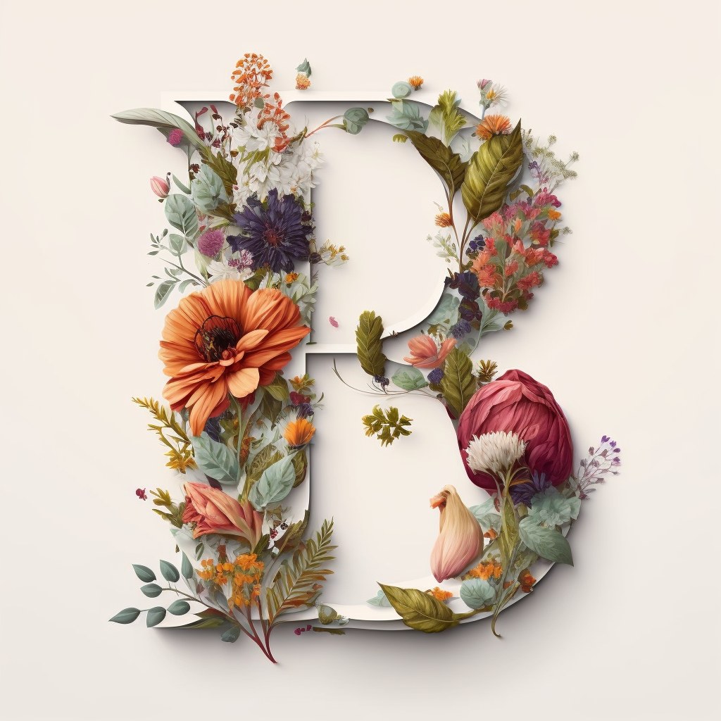  Romantic Floral Wreath Initial Letter K Flowers