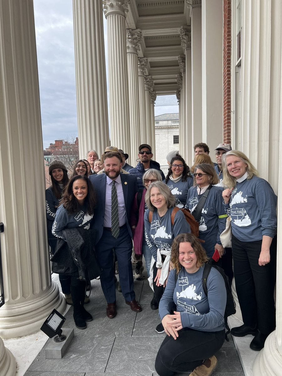 JulianCyr's tweet photo. The islanders are in the State House! 250 Martha’s Vineyard &amp; Nantucket community members traveled over land and sea today to advocate for a local option transfer fee on luxury real estate to fund local housing needs. TY @KarenSpilka &amp; @LydiaMEdwards for speaking with us. https://t.co/DFUT2f1kja