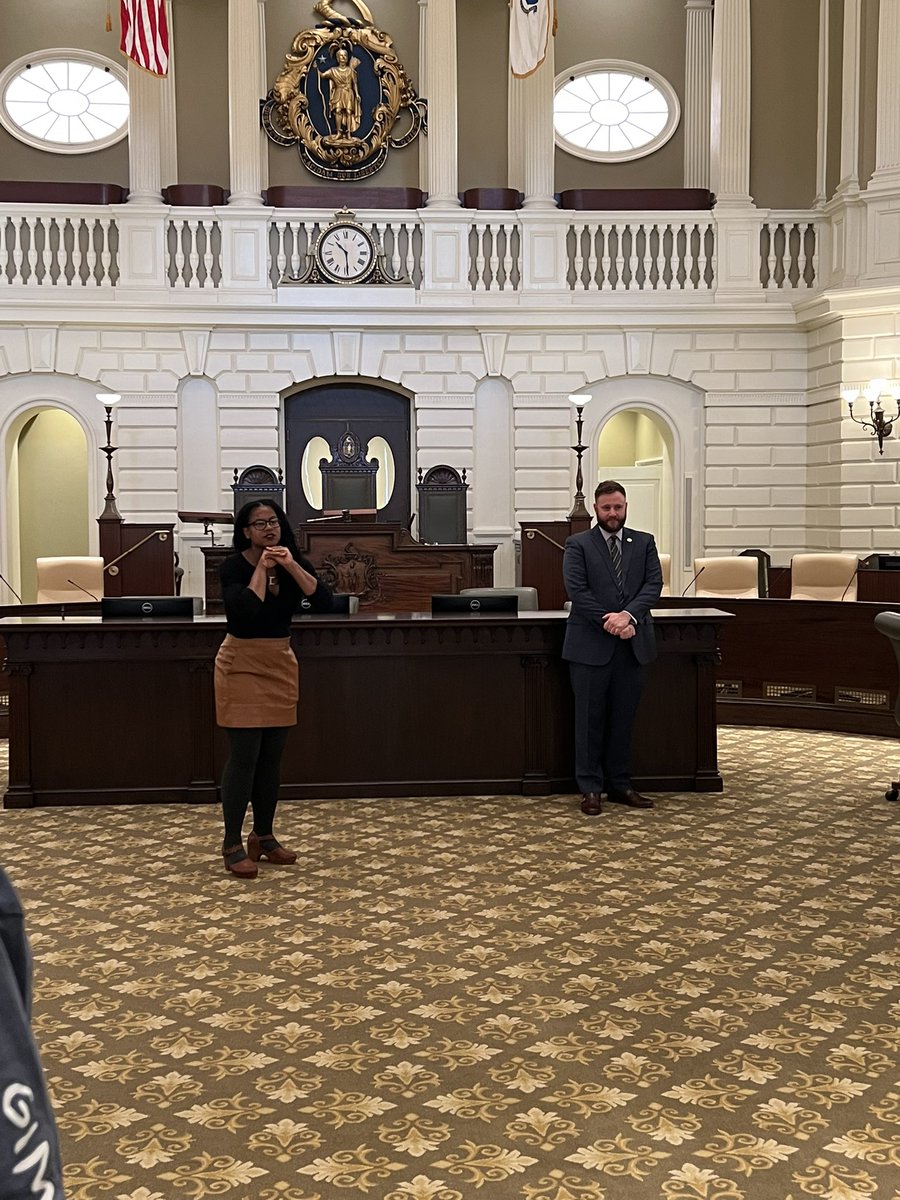 JulianCyr's tweet photo. The islanders are in the State House! 250 Martha’s Vineyard &amp; Nantucket community members traveled over land and sea today to advocate for a local option transfer fee on luxury real estate to fund local housing needs. TY @KarenSpilka &amp; @LydiaMEdwards for speaking with us. https://t.co/DFUT2f1kja