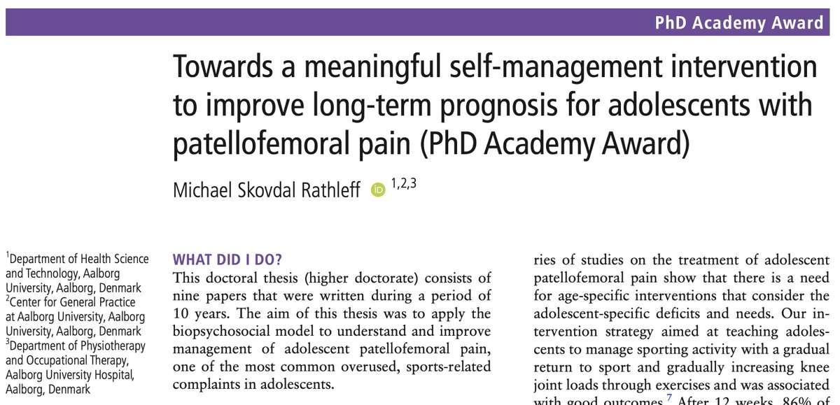 MichaelRathleff's tweet photo. Proud moment to see my higher doctorate online on @BJSM_BMJ When I started these studies one of my goals was to publish in BJSM. The online version have the link to the full thesis. An amazing ride with top people across the world.

https://t.co/UGGy3Ij3eN https://t.co/a728lpWnc2