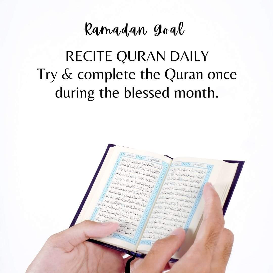 AhmadSanusi's tweet image. Ramadan Goal

Recite Quran daily.
Try and complete al-Quran once during the blessed month.

#iqraalQuran #readQuran #bacaQuran
