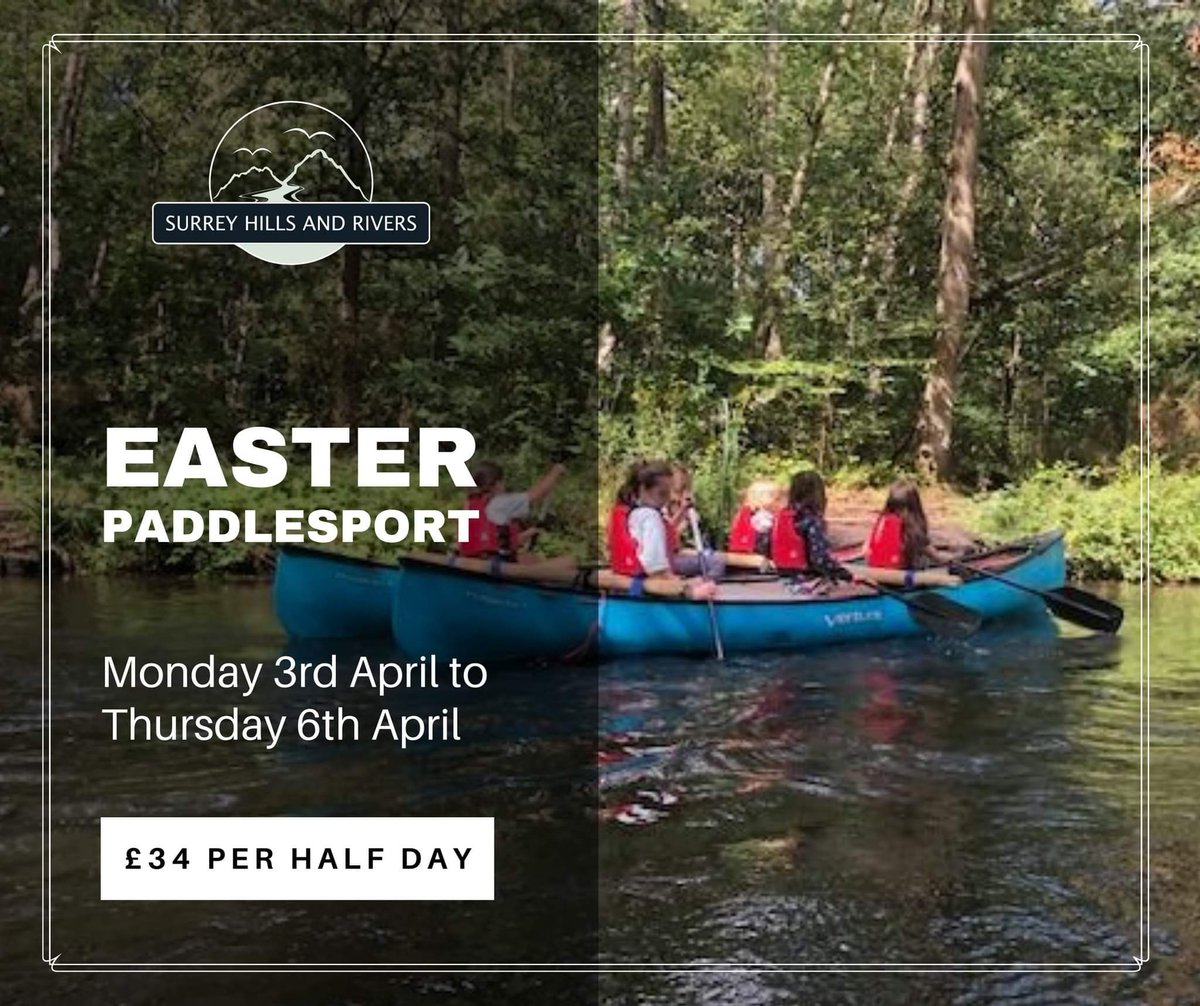 Get your kids active and outdoors this Easter with our day camps on the River Wey. Led by qualified British Canoeing coaches and a friendly team of junior paddlers. 

📲 Click the link in our bio for more information
#haslemere #surrey #guildford #farnham #midhurst #surreylife