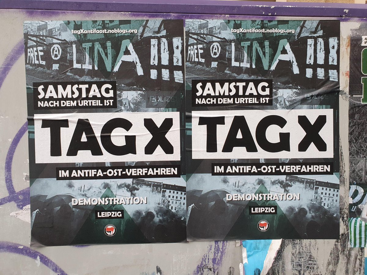 Die Urteilsverkündung im #AntifaOst Verfahren rückt immer näher, und damit auch #tagXantifaost in #Leipzig! 
Auf unserem Blog findet ihr unter anderem Druckvorlagen für Plakate, mit denen ihr die Mobilisierung unterstützen könnt!
▶️tagxantifaost.noblogs.org/mobimaterial/