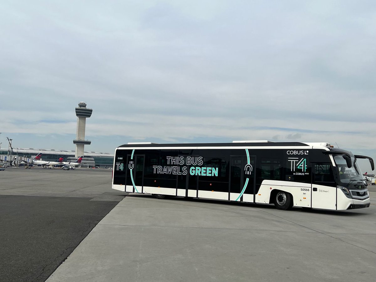 AirportSupplier's tweet photo. JFK International Air Terminal Reveals First Ever Electric Buses at JFK T4 https://t.co/Rn89tvKBnP @JFKT4 @COBUSIndustries #JFK #JFKAirport #Cobus #ElectricBuses #Airports https://t.co/6E3LGM6sIe