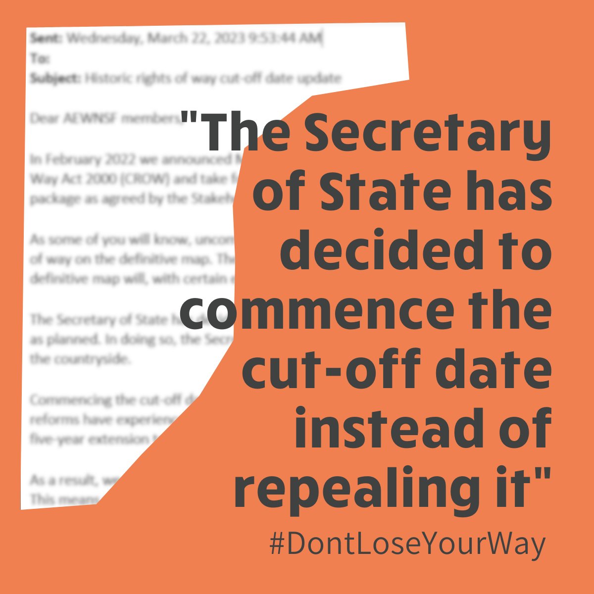 The UK Govt seems to think you don’t care enough about this U-turn to make a public statement

They're wrong

You've been fighting with us since day 1 of #DontLoseYourWay &amp; deserve to see the decision for yourselves 👇

Ramblers.org.uk/2026-U-Turn

Let <a href="/DefraGovUK/">Defra UK</a> know what you think