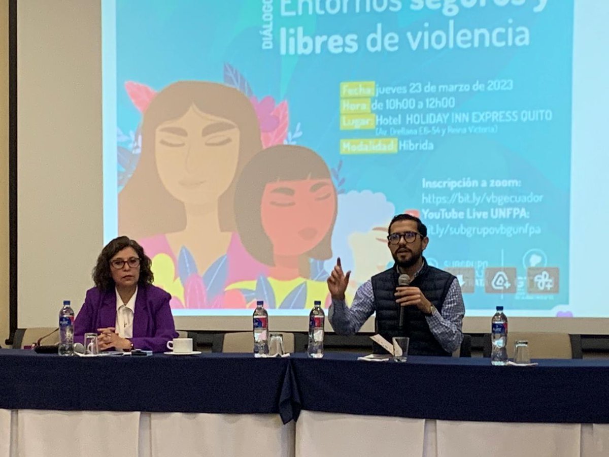 onumujeresEcu's tweet photo. #Evento Diálogo Entornos Seguros y Libres de Violencia | Interviene @javierjuncosa5  quien señala que el estudio tiene 2 ejes de resultados: uno centrado en el diagnóstico y el segundo eje presenta un modelo de gestión que permita reflexionar sobre la #VBG en el espacio público. https://t.co/MgW9ggVyeA