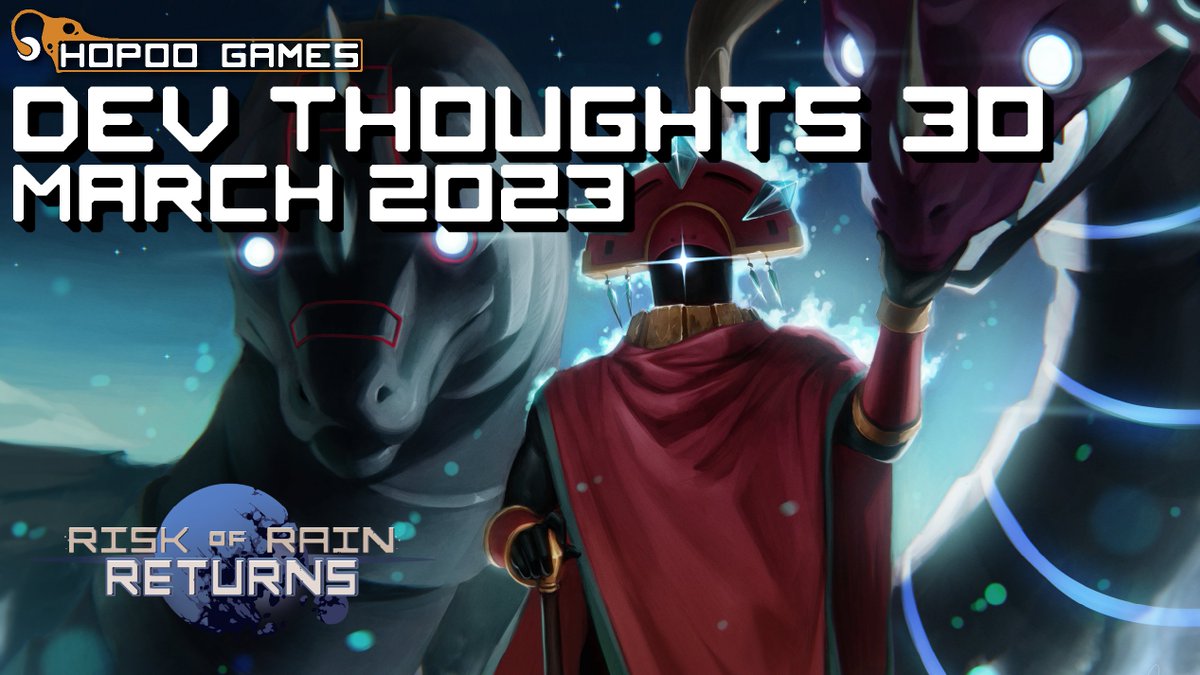 RiskofRain's tweet image. Dev Thoughts #30 is now live!

Check it out to learn about a new challenge debuting in Risk of Rain Returns: Providence Trials. 

You'll also get a glimpse at familiar face making her two-dimensional debut. 🔥🧊

Read: store.steampowered.com/news/app/13375…
Watch: youtube.com/watch?v=AsvW96…
