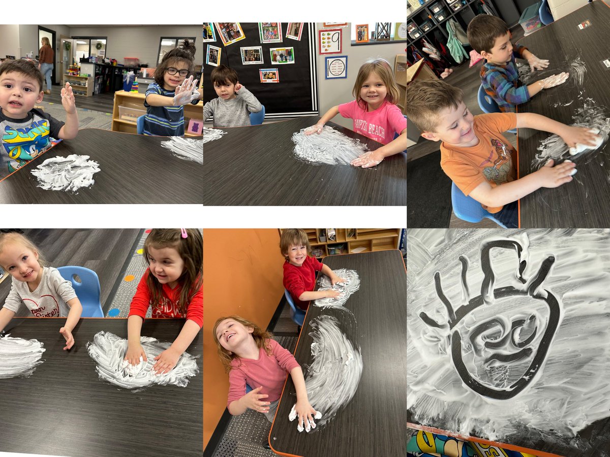 All smiles for a shaving cream this morning! or like we like to call it… dad beard cream 🤩💙✨@DCWElementary <a href="/DCWestFalcons/">DCWest Falcons</a> #TheFalconWay